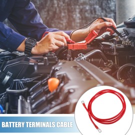 A ABSOPRO 6 AWG Battery Cable Stronger 182cm 6FT 6 AWG Gauge Car Battery Inverter Cable with 5/16 Inch Lugs Pure Copper Red
