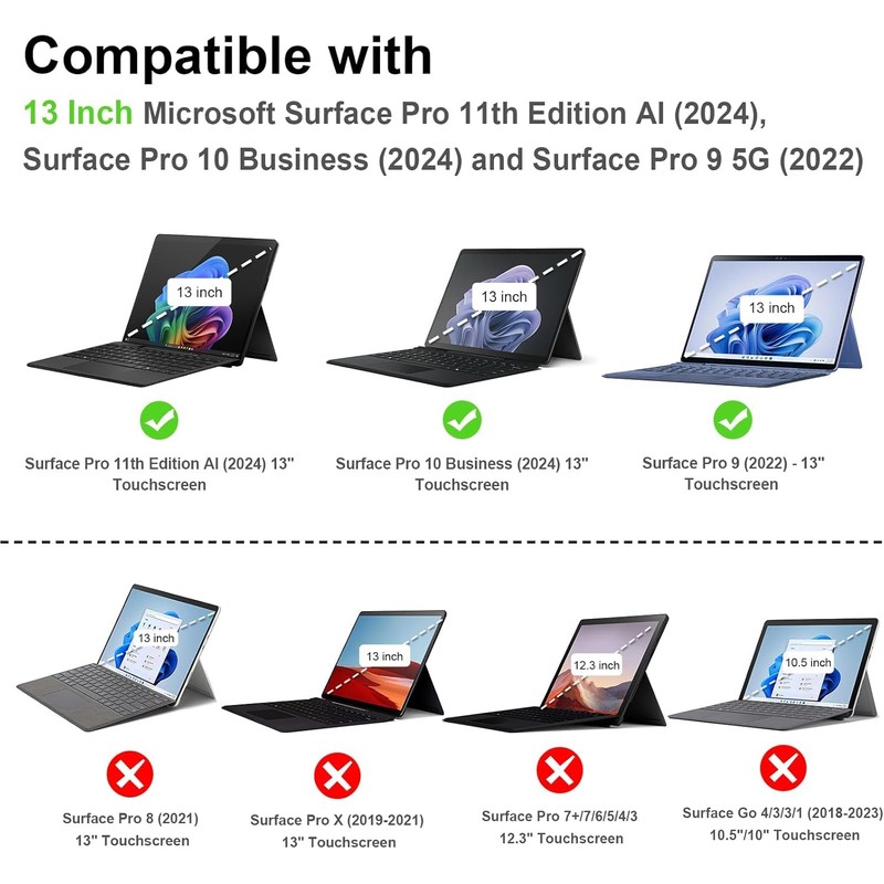 Gexmil Leather Case Compatible with Surface Pro 9/10/ 11, Tablet