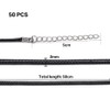 Pack of 50 Leather Cord Chain with Clasp, Waxed Necklace