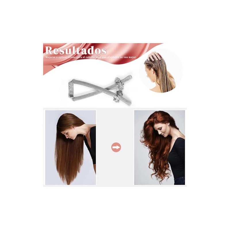 Rizador de pelo sin calor, diseño segmentado mejorado, diadema de