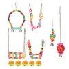 Bird Swing Hanging Toys Wooden Educational Colorful Parrot Swing Chewing