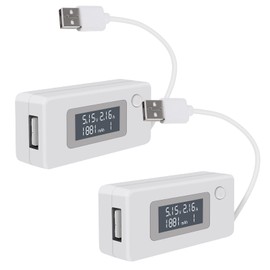 2 PCS USB Voltage/Amps Power Meter Tester Multimeter, Test Speed of Chargers, Cables, Capacity of Power Banks