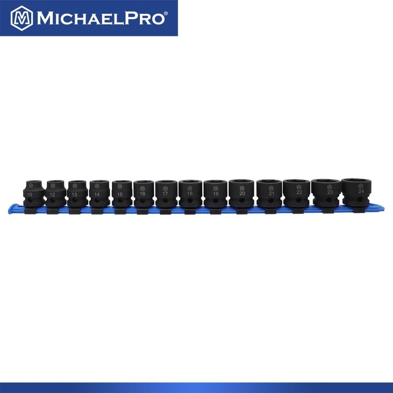 MichaelPro 1/2 Inch Low Profile Impact Socket Set, 14-Piece Low