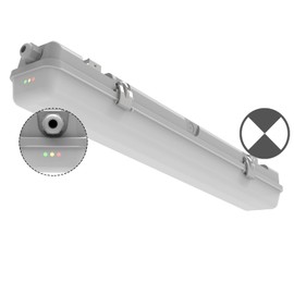 2FT LED Vapor Tight Emergency Light, Battery Backup, IP65 IK08, 10W(1250lm)/20W(2500lm) Selectable, 5000K, 100-277V, Outdoor Waterproof Shop Light, Vapor Proof Lighting Fixture for Carport, FCC Listed