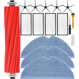 YBVABE Accessories Compatible with Roborock S7, S7 Max Ultra,S7 MaxV Ultra, S7 Plus, S7 MaxV, 16Pack Replacement Parts 1 Main Brush, 4 Filter, 3 Mop Cloth, 5 Black Side Brush, 2 Cleaning Brushes Kit