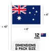 G128 12 Pack Handheld Australia Australian Stick Flags 4x6 In,