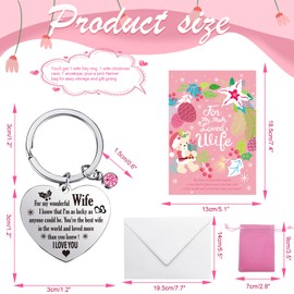 DPKOW Wife Christmas Card Keyring Gifts Nice Words Wife Christmas Cards Christmas Card for Her Christmas Card for Wife Christmas Card from Husband Xmas Card Wife Christmas Gifts For Wife