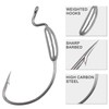 Weighted Worm Fishing Hooks,20pcs Offset Wide Gap Worm Hooks Weighted