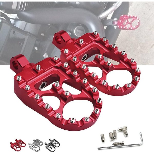 StarknightMT CNC Wide Fat Footpegs 360° Roating MX Foot Pegs