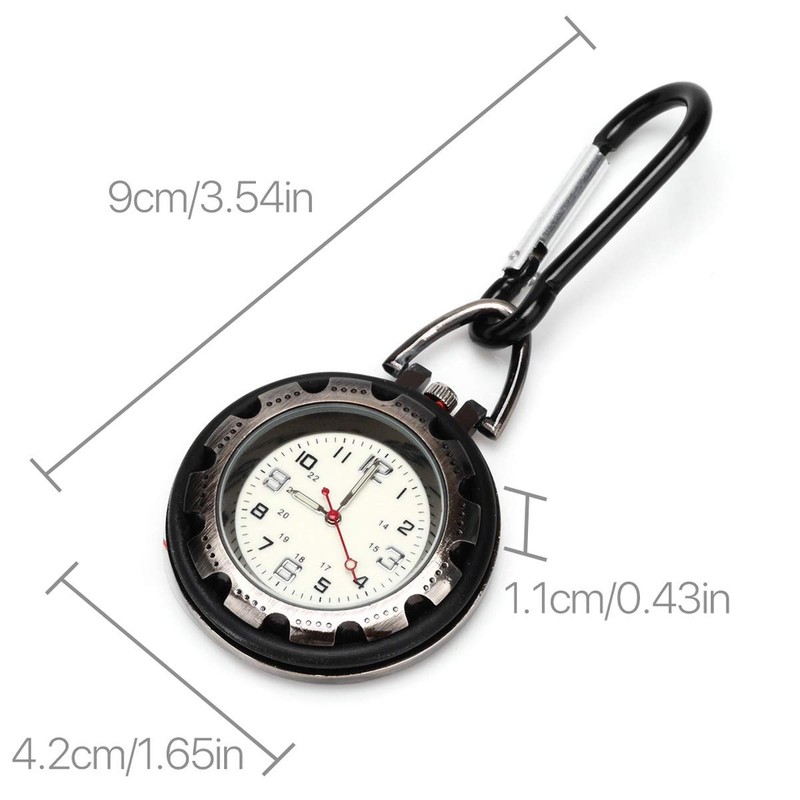 WONOLO Clip on Carabiner Luminous Face FOB Digital Watch for