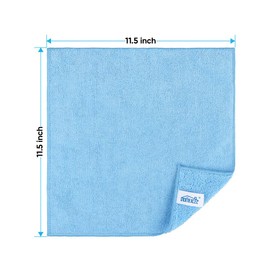 HOMEXCEL Microfiber Cleaning Cloth 12 Pack, Blue Premium Microfiber Towels for Cars, Lint Free, Scratch-Free, Highly Absorbent, Reusable Cleaning Rags for Car, Household, Kitchen, 11.5"X11.5"
