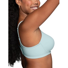 Vanity Fair Women's Full Figure Beauty Back Smoothing Bra, 4-Way Stretch Fabric, Lightly Lined Cups up to H, Wirefree-Talisman Blue, 36DD