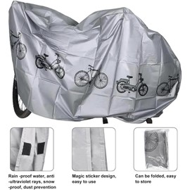 GNAUMORE Bicycle Rain Cover, Bicycle Garage Outdoor Protective Cover, UV-Resistant Cover for Motor, Moped, Scooter, Bicycle Tarpaulin, Black, Grey, 200 x 110 cm
