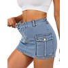 Buauty Women Denim Cargo Skirt Y2K, Mini Low Waist Jean