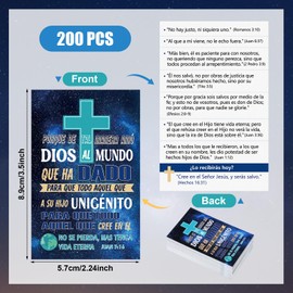 Noveread 200 Pcs Spanish Gospel Tract Card Salvation Cards Pocket Holy Postcards Prayer Postcards Christian Inspirational Bible Verses for Christian Gifts Women Men (Salvación)