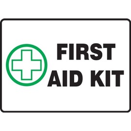 Accuform MFSD441XT Dura-Plastic Sign, Legend "First Aid Kit", 7" Length x 10" Width x 0.060" Thickness, Green/Black On White, 7" Height, 10" Wide, 7" Length, Dura-Plastic, 7" x 10"