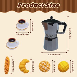 Gnome Accessories Christmas, Secret Santa Accessories, Miniature Bread, Coffee Pot and Coffee Cups, Miniature Gnome Accessories, Coffee Service Accessories, Miniature Breakfast Dollhouse Accessories,