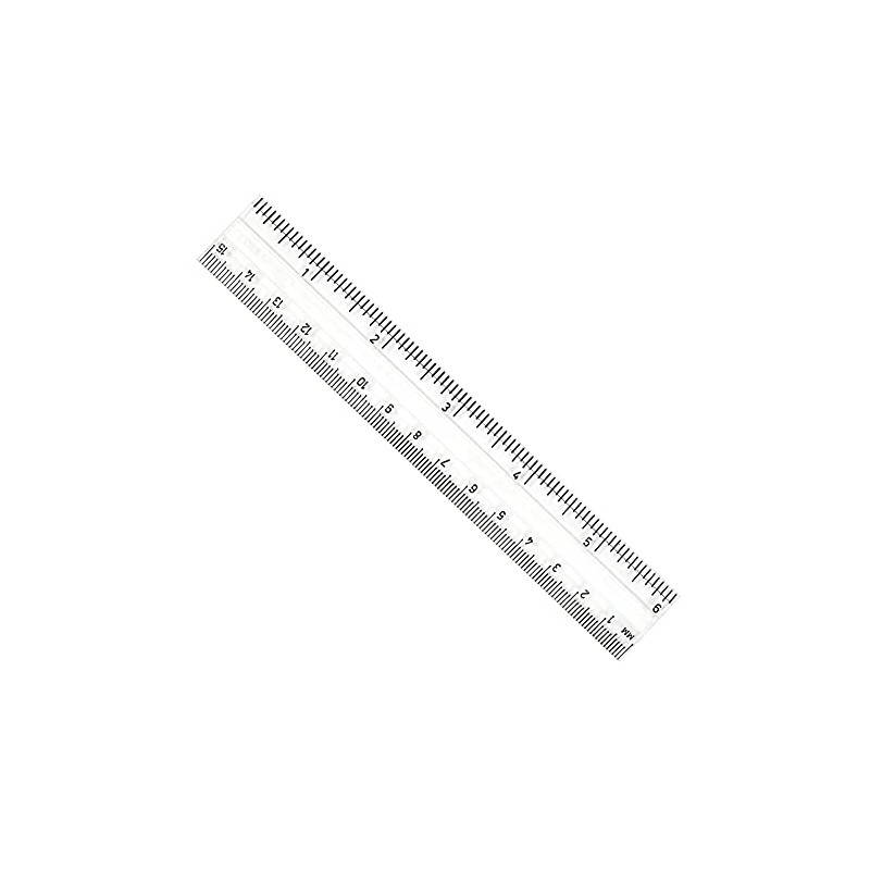 Charles Leonard Double Bevel Plastic Ruler, UPC Coded, 6 Inch,