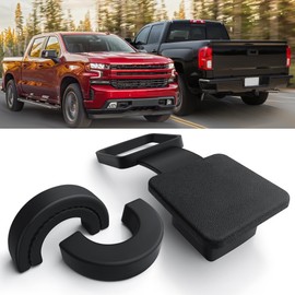 Molosicars for Chevy Silverado 1500 Accessories 2007-2025 Tow Hook Covers Paired with Customized 2 Inch Rear Trailer Hitch Cover Heavy Duty Protection Stable and not Easy to Fall Off (Black)