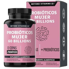 Probiticos Mujer 60 Billion  Prebiticos  Inulina de Agave 12 Cepas con tecnologa de Microencapsulacin para resistir cidos estomacales  Frmula...      