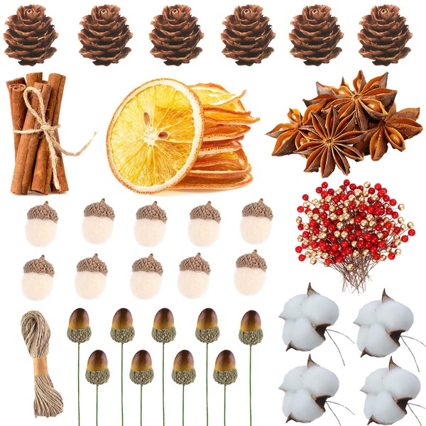 YODEN 275 Pcs Christmas Wreath Making Supplies, Dried Orange Slices