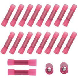 Heat Shrink Butt Connectors 8 AWG, 20 Pcs Waterproof Electrical Crimp Splice Terminal for Auto Repair, Insulated Marine Grade Wire Connectors for 8 Gauge Wire, Wiring Crimps Terminals