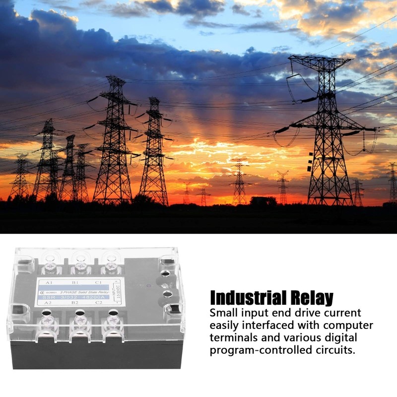 3-Phase Solid State Relay DC Control AC 480V 200A Industrial