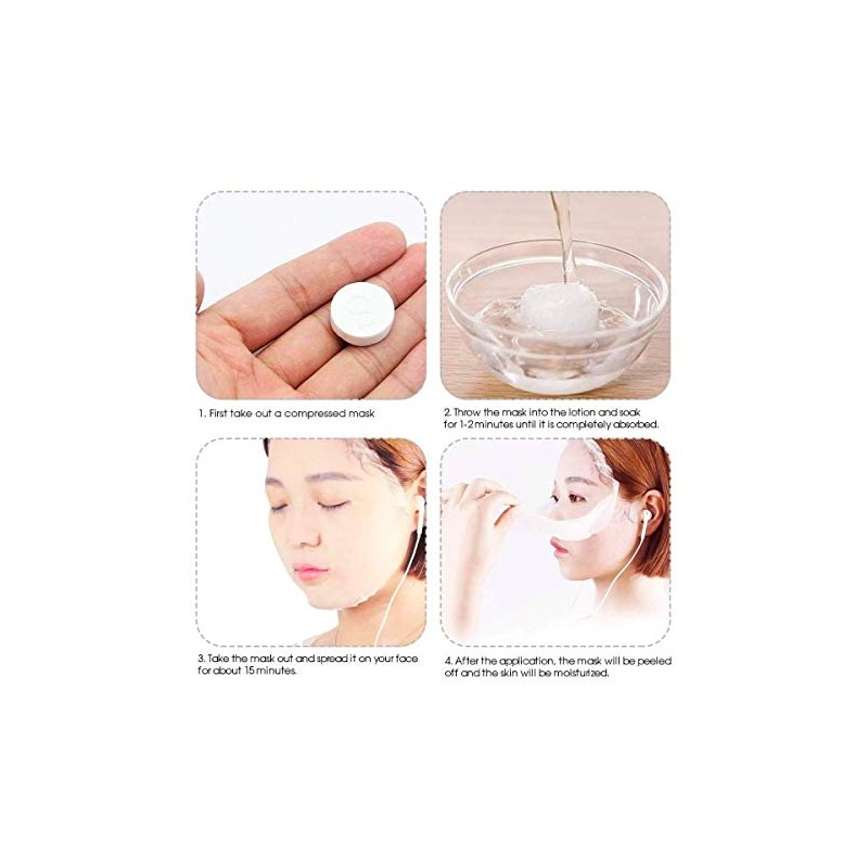 UNIVERSOENLNEA.COM Pack 25 Mascaras Facial Comprimidas Pastilla Algodon Suave
