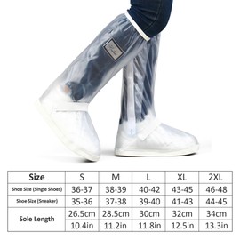 Dokpav Cubre Zapatos Impermeable, Cubrecalzado PVC, Cubrezapatos Impermeable Antideslizante Reutilizable, Botas De Lluvia, Protector Cubre Zapatos con Cinta Reflectante para Hombres y Mujeres (L)