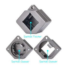 New Fashion Kingdom - Probador de interruptores de aleación de aluminio para teclado mecánico, lubricar aluminio para interruptores Cherry Gateron y Kailh con imán de metal, color gris