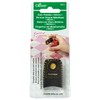 Clover Coin, Gold Brass Disk, Soft Black Leather, Sewing Needle,
