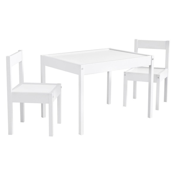 Baby Relax Hunter 3 Piece Kiddy Table and Chair Set, White (DA7501W)