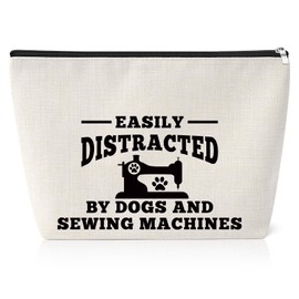Sewing Gift for Women Girls Quilter Makeup Bag Gift for Women Sewing Lovers Gift Quilting Gifts Dog Lover Gift Funny Birthday Gifts Ideas for Quilters Seamstresses Sewers Sewing Gifts Cosmetic Pouch