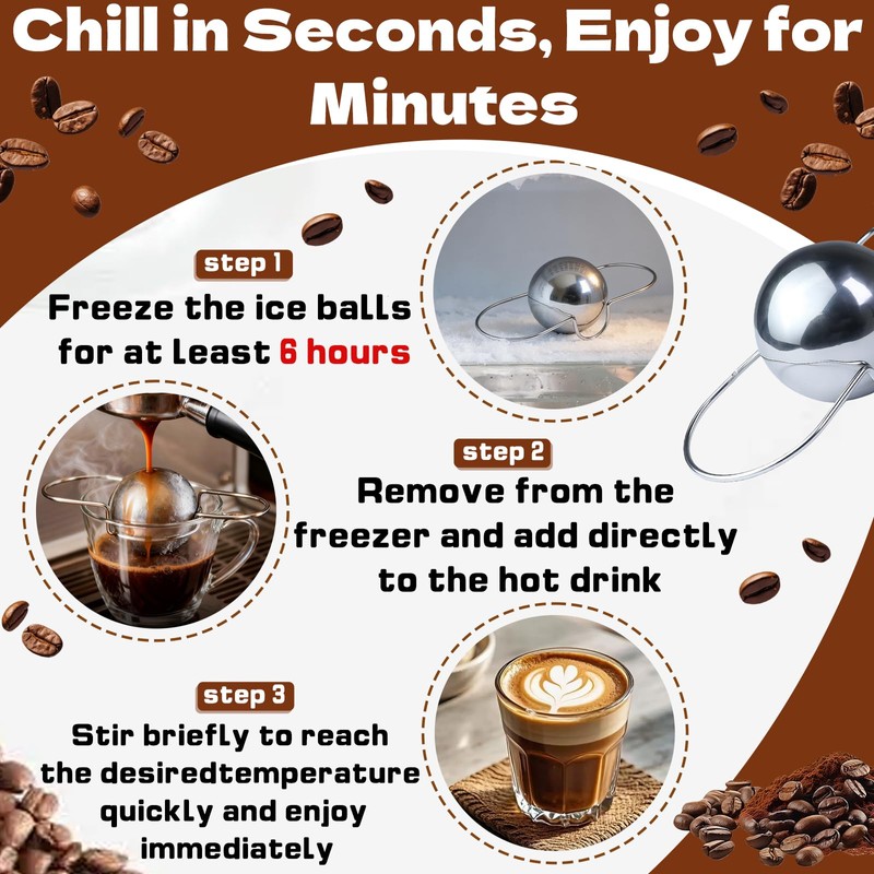 2-Pack XL Espresso Cooling Balls Suitable for Cooling Espresso