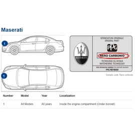 Genuine Colors Paint Pen Nero Carbonio 290501 for Maserati Black Coupe Lotus Quattroport Ghibli Gran Turismo Spyder 3200 GT Coupe' Cabrio Spider Gransport