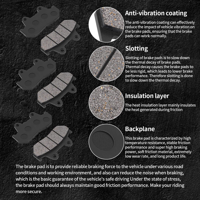 LCGLY Front & Rear Brake Pads for Honda GL1100A GL