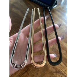 4 Pcs French Hair Pins for Women, 4 Color Metal French Twis Hair Pins for Girls, U-Shaped Hair Fork