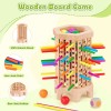 Whimsiplay Montessori Game Wooden Board Game, 36 Colorful Wooden Sticks