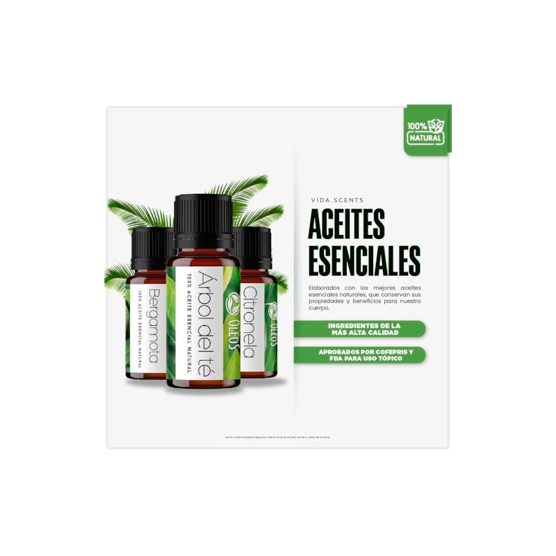 Vida Scents Aceite Esencial Aromaterapia 10ml Difusores Humidificadores 100 Puro