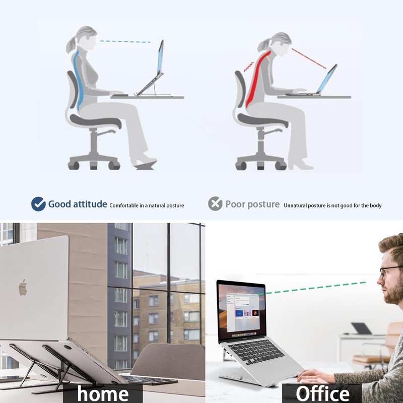 ZITUZY Laptop Stand, 6 Levels of Height Adjustment, Portable Laptop