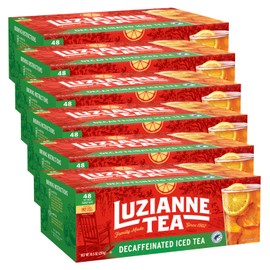 Luzianne Decaffeinated Iced Tea Bags, Family Size, 48ct Box (Pack of 6)