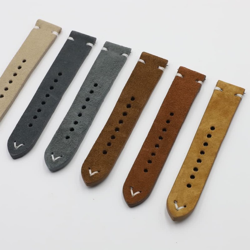 Onthelevel Suede Vintage Leather Watch Band Quick Release Strap 18mm