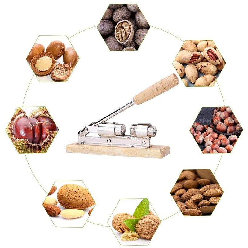 WELLXUNK Nutcracker, Walnut Cracker, Hazelnut Cracker, Retro Design Nutcracker, Adjustable