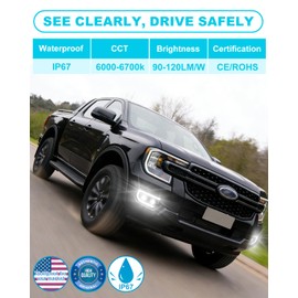 2Pcs 55W Led Fog Lights DRL For 2022 2023 2024 2025 2026 Ford Ranger Accessories Daytime Running Light with Amber Sequential Turn Signal & White Startup Animation(Only Fits xl/xlt/lariat) (DRL)