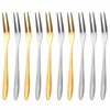 10pcs Mini Cutlery Set, Including Dessert & Fruit Forks, Olive