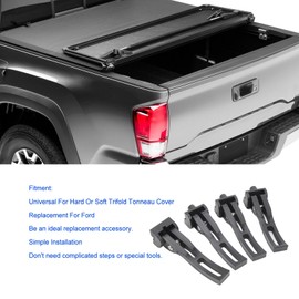 Rear Clamp, 4Pcs Universal Replacement Parts for Hard Folding or Soft Folding Tonneau Cover, Easy to Install Folding Tonneau Cover, Hard Tri-Fold Tonneau Cover Replacement for