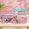 Pinkunn 3 Pieces Clear Cosmetic Bags with Zipper Makeup Bags