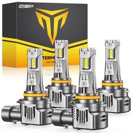 FAHREN Upgraded 9005 9006 Bulbs Combo, 80,000LM Ultra-Bright, 900% Brighter HB3 HB4 Fog Light Bulbs, 6500K Cool White, 99% CANBUS Compatibility, Plug and Play, IP68 Waterproof, Pack of 4.