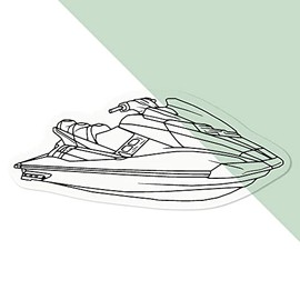 Small 100mm 'Jet Ski' Clear Static Window Cling Sticker/Decal (Black) (WC00063298)