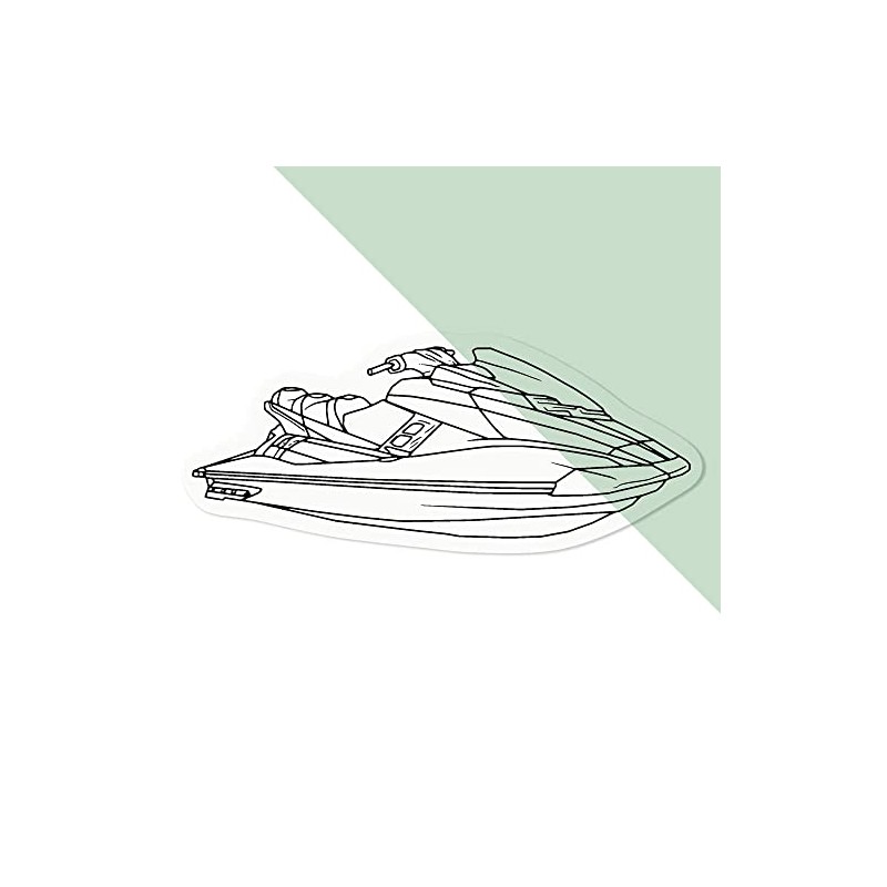 Small 100mm 'Jet Ski' Clear Static Window Cling Sticker/Decal (Black)